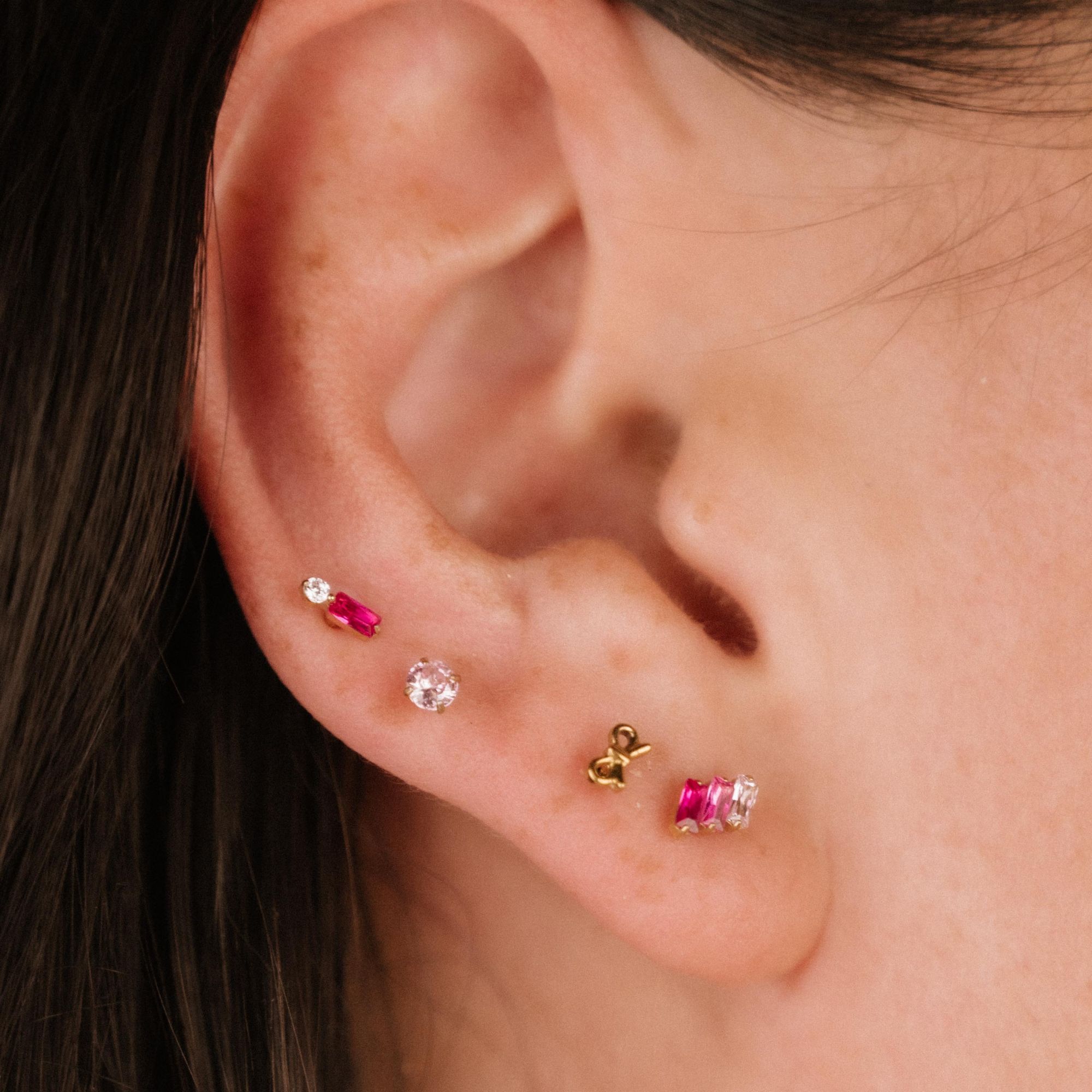 Drift Flat Back Stud - Pink