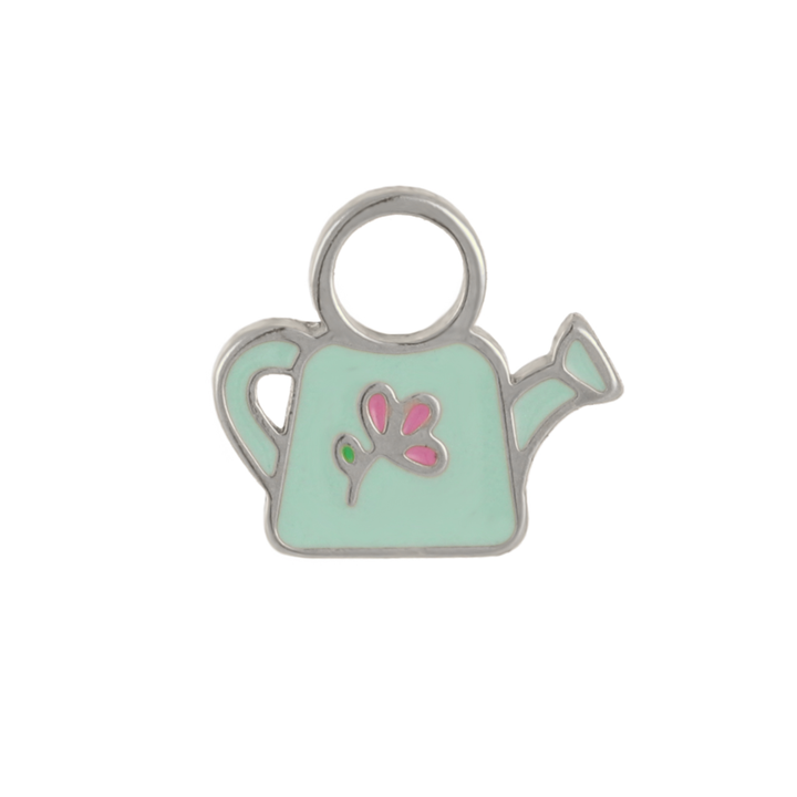 Watering Can Enamel Hoop Charm