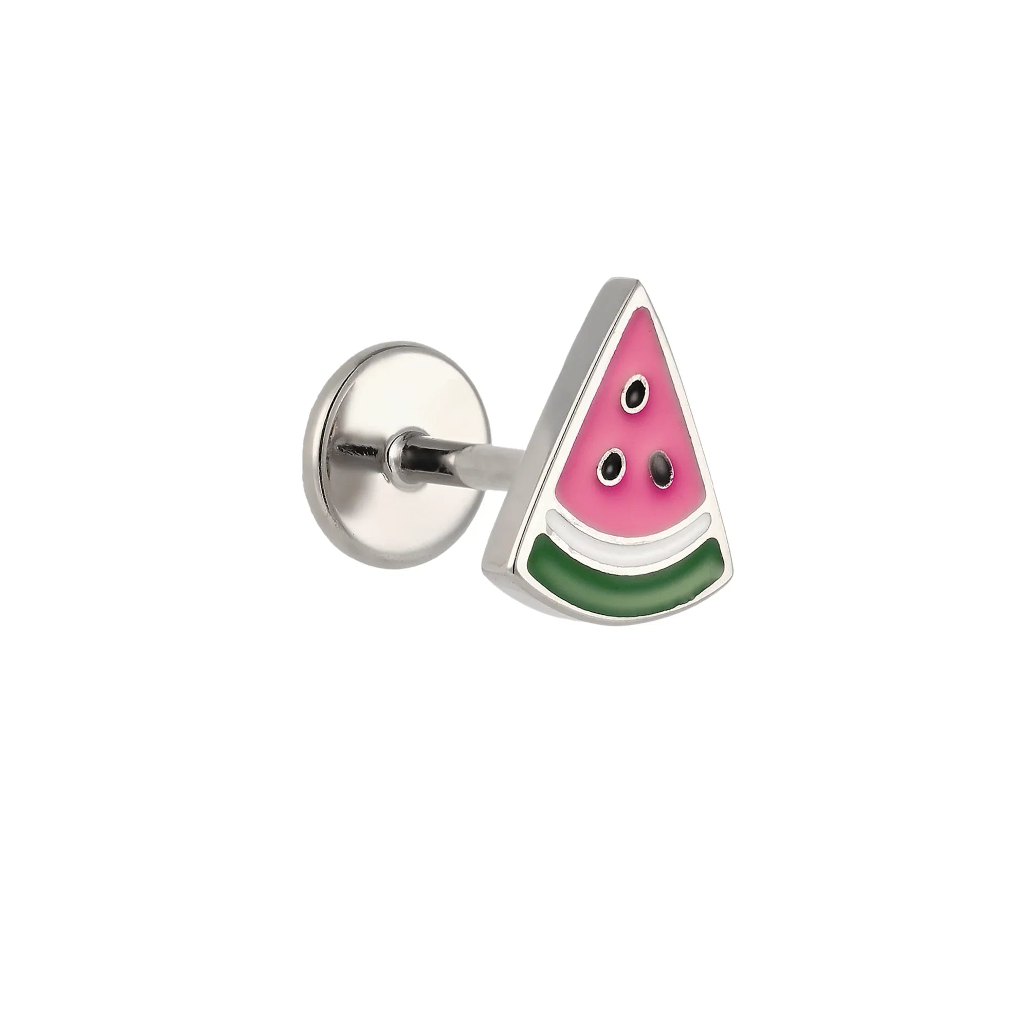 Watermelon Slice Enamel Flat Back Stud