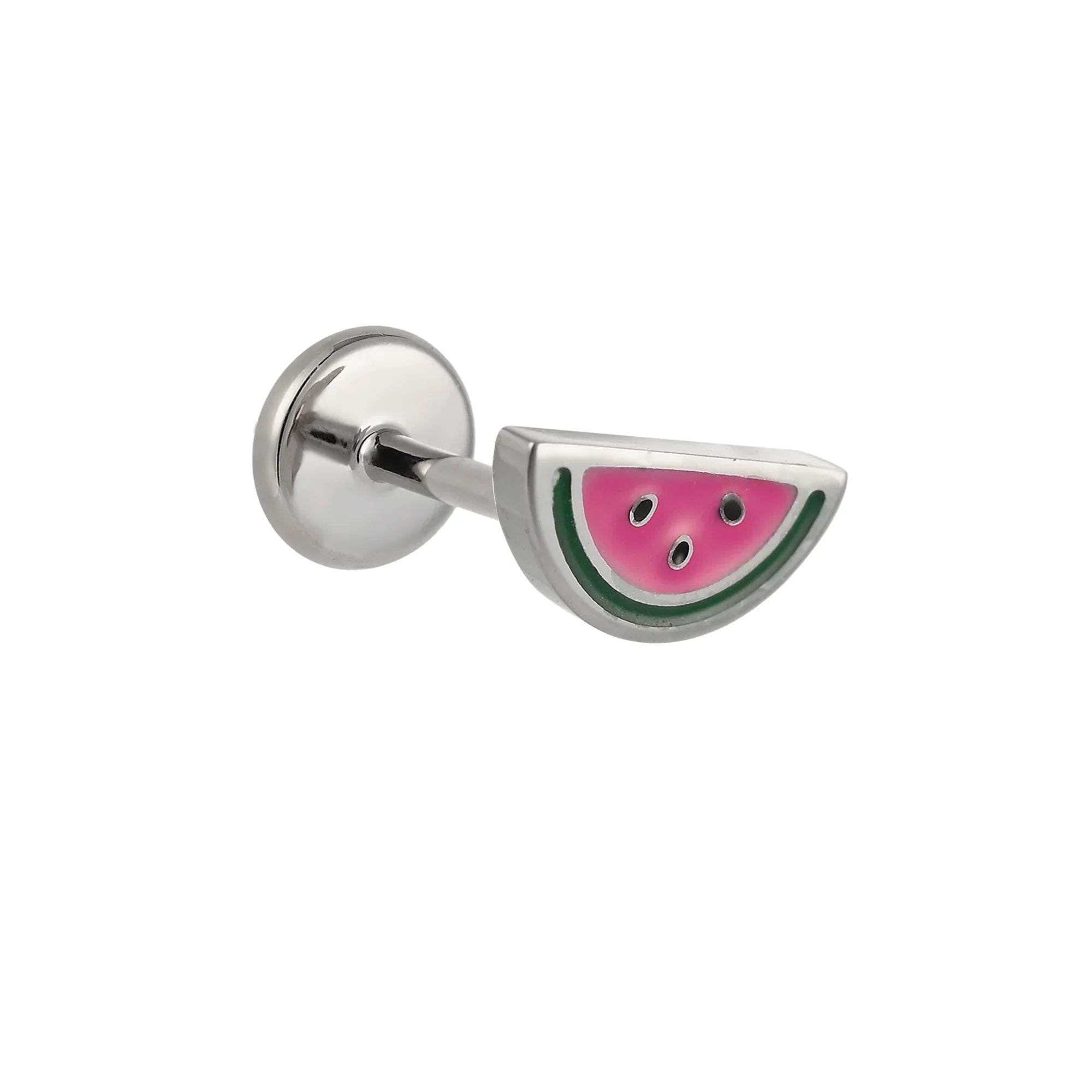 Watermelon Wedge Enamel Flat Back Stud