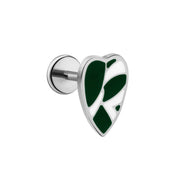 White Philodendron Flat Back Stud