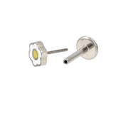 White Enamel Daisy Flat Back Stud