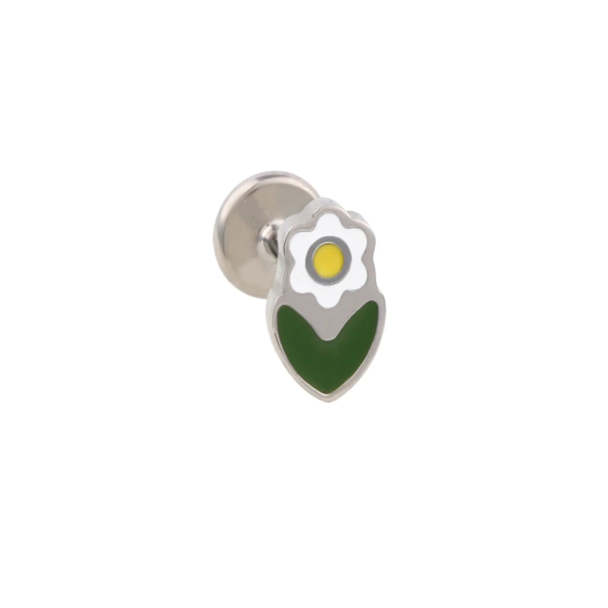Marguerite Enamel Flat Back Stud