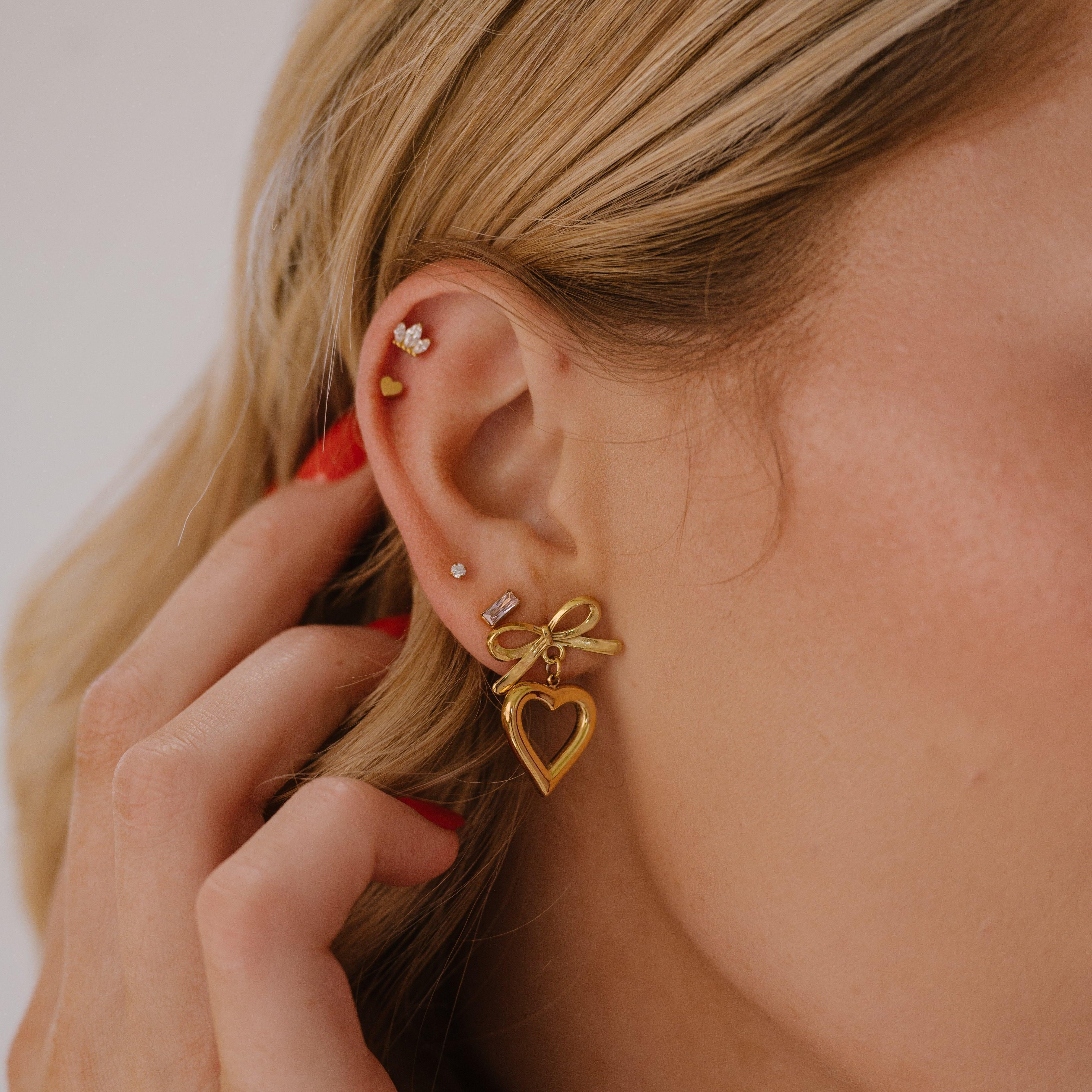 Bezel Baguette Flat Back Stud