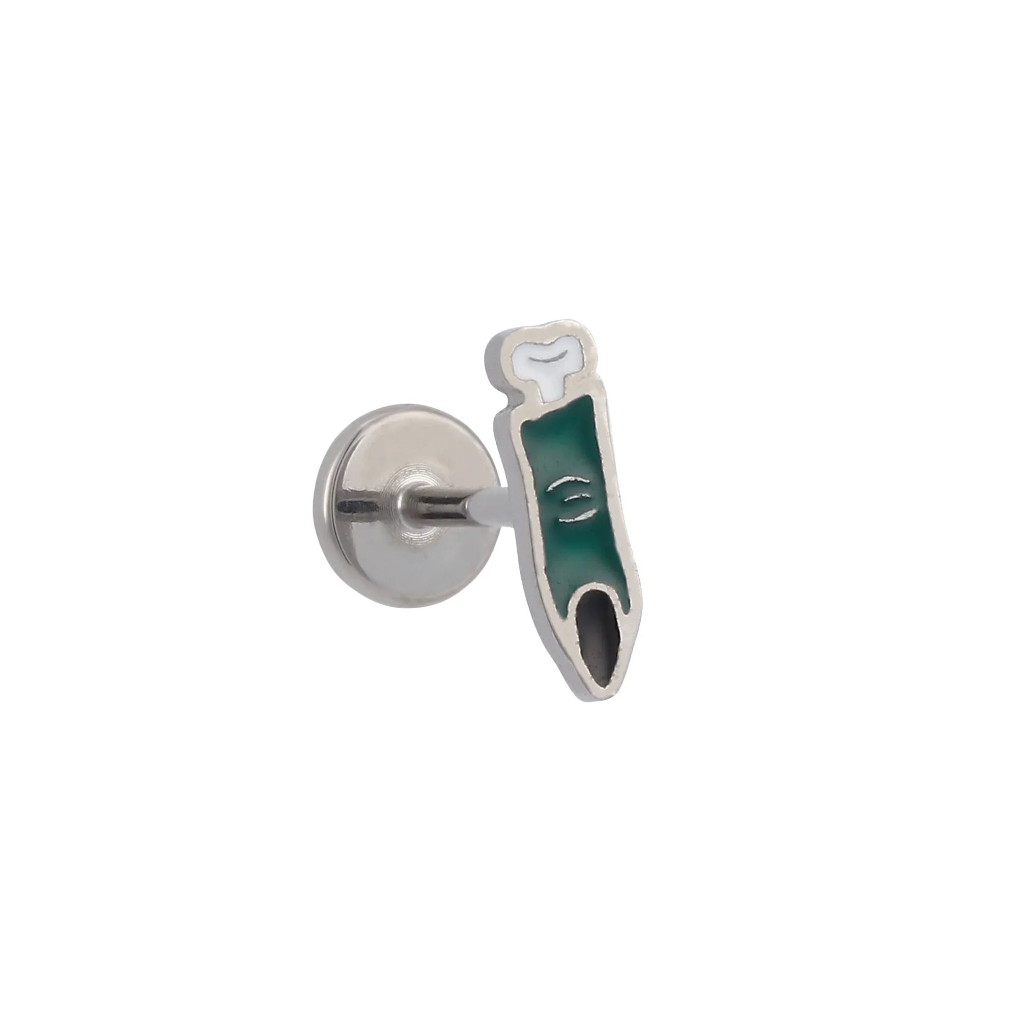 Zombie Finger Enamel Flat Back Stud