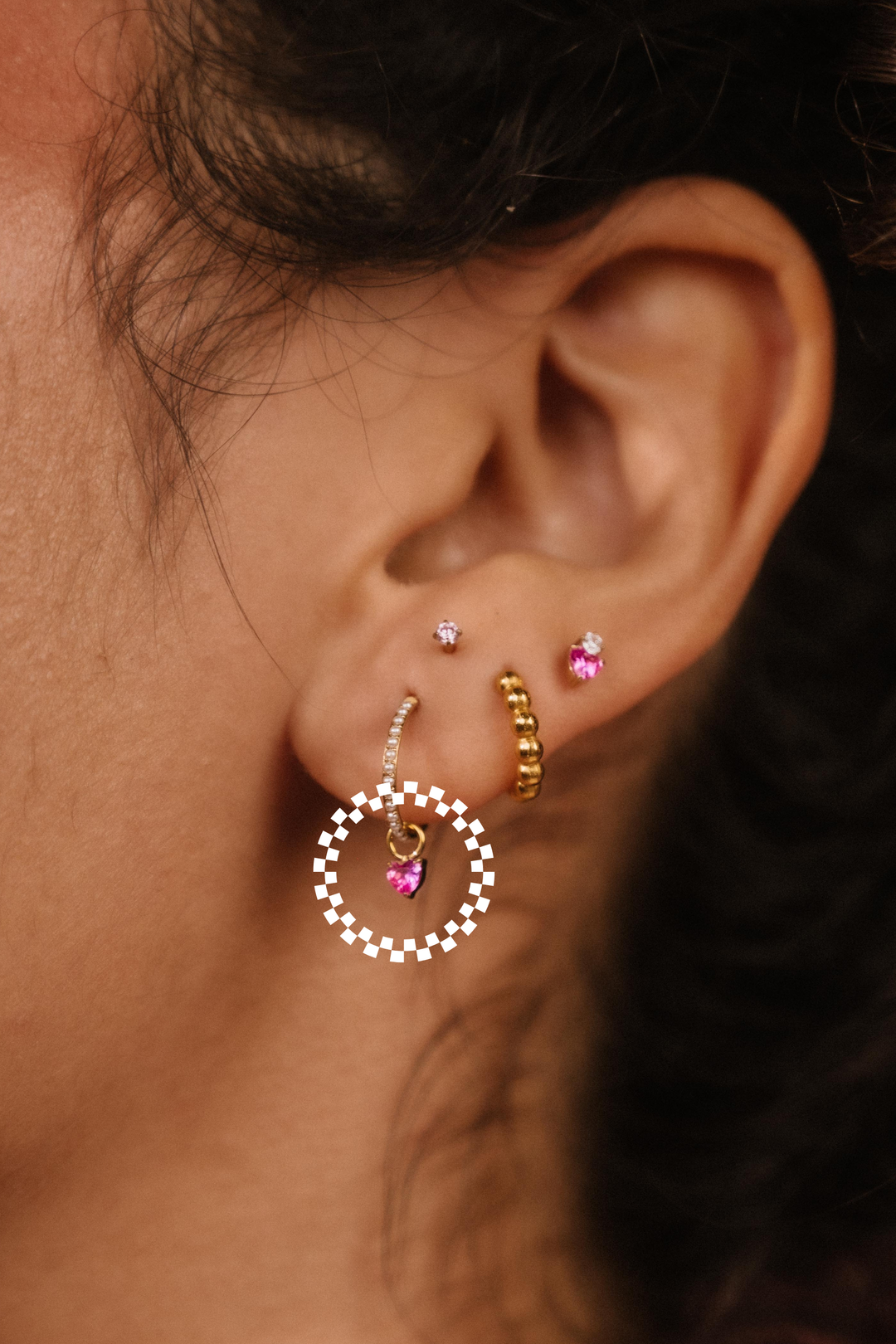 Amourette Hoop Charm - Rose