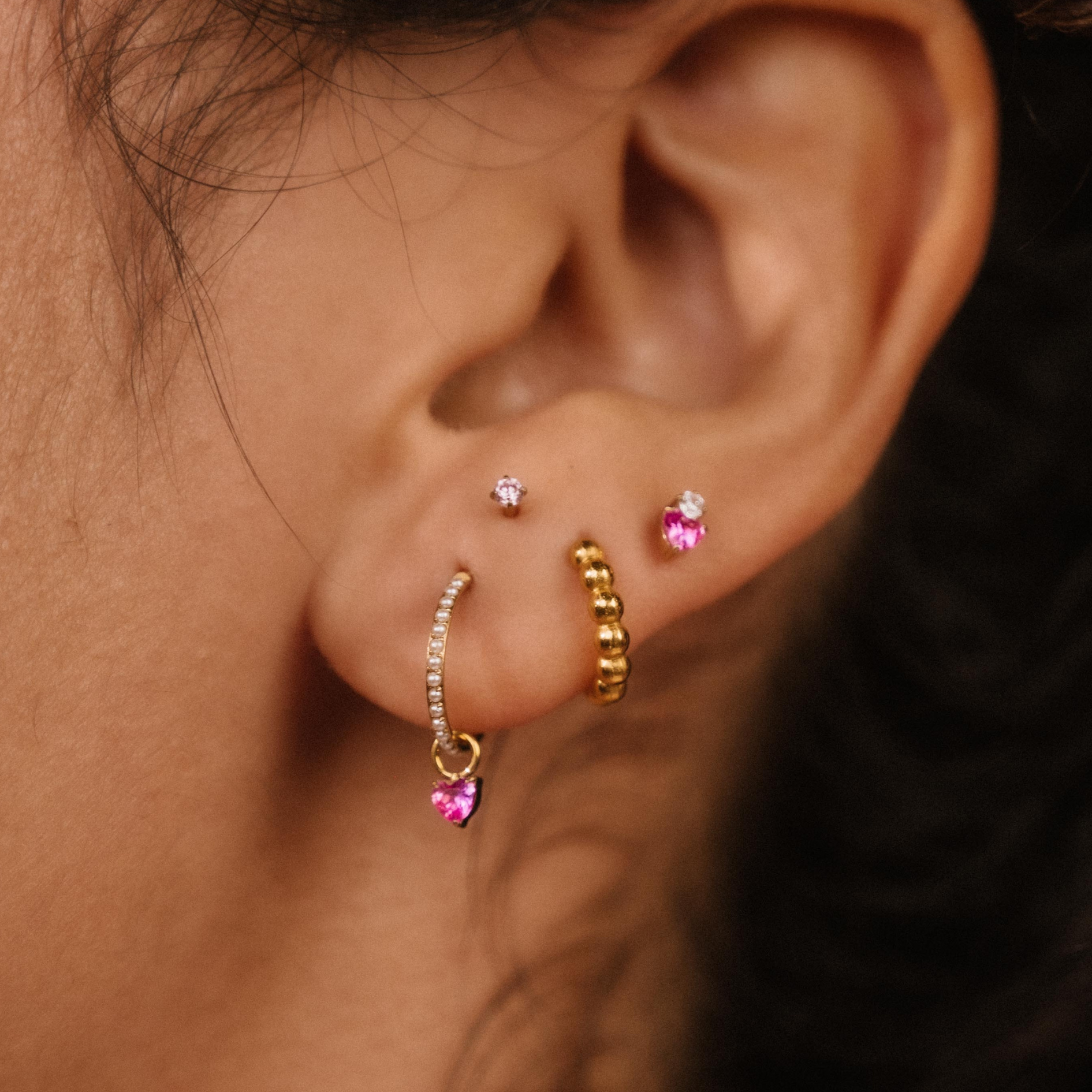 Amourette Hoop Charm - Rose