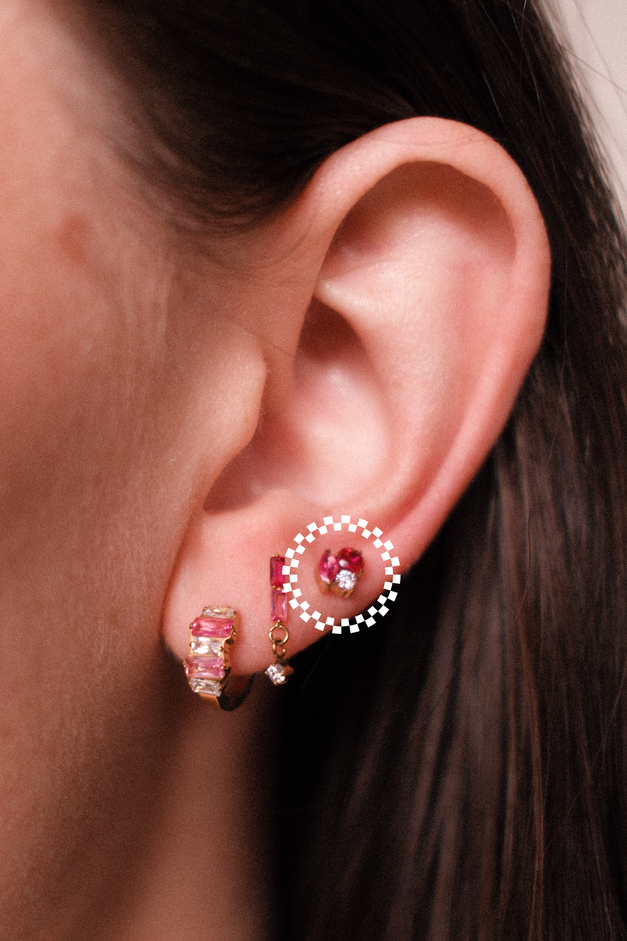 Bijoux Flat Back Stud - Pink