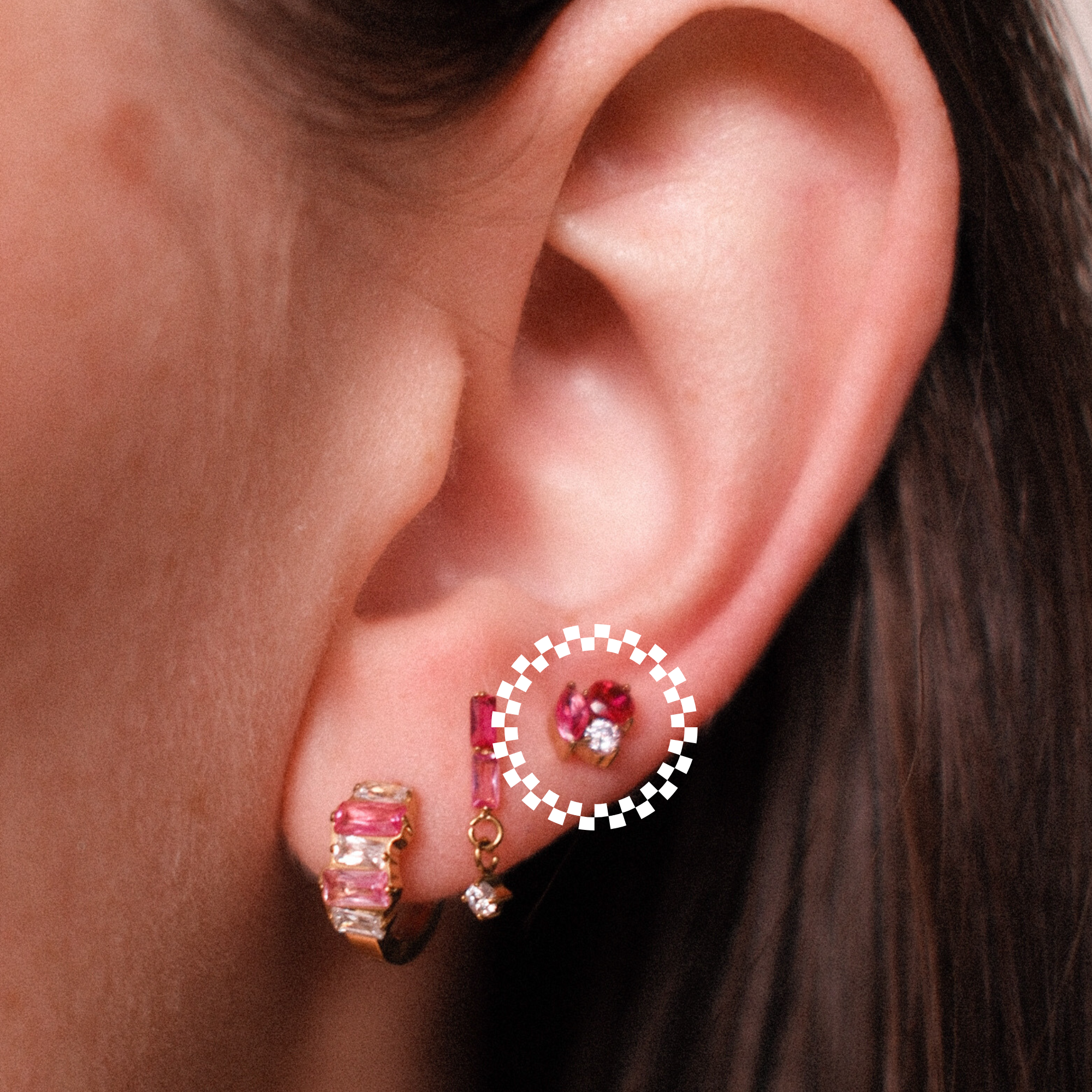 Bijoux Flat Back Stud - Pink