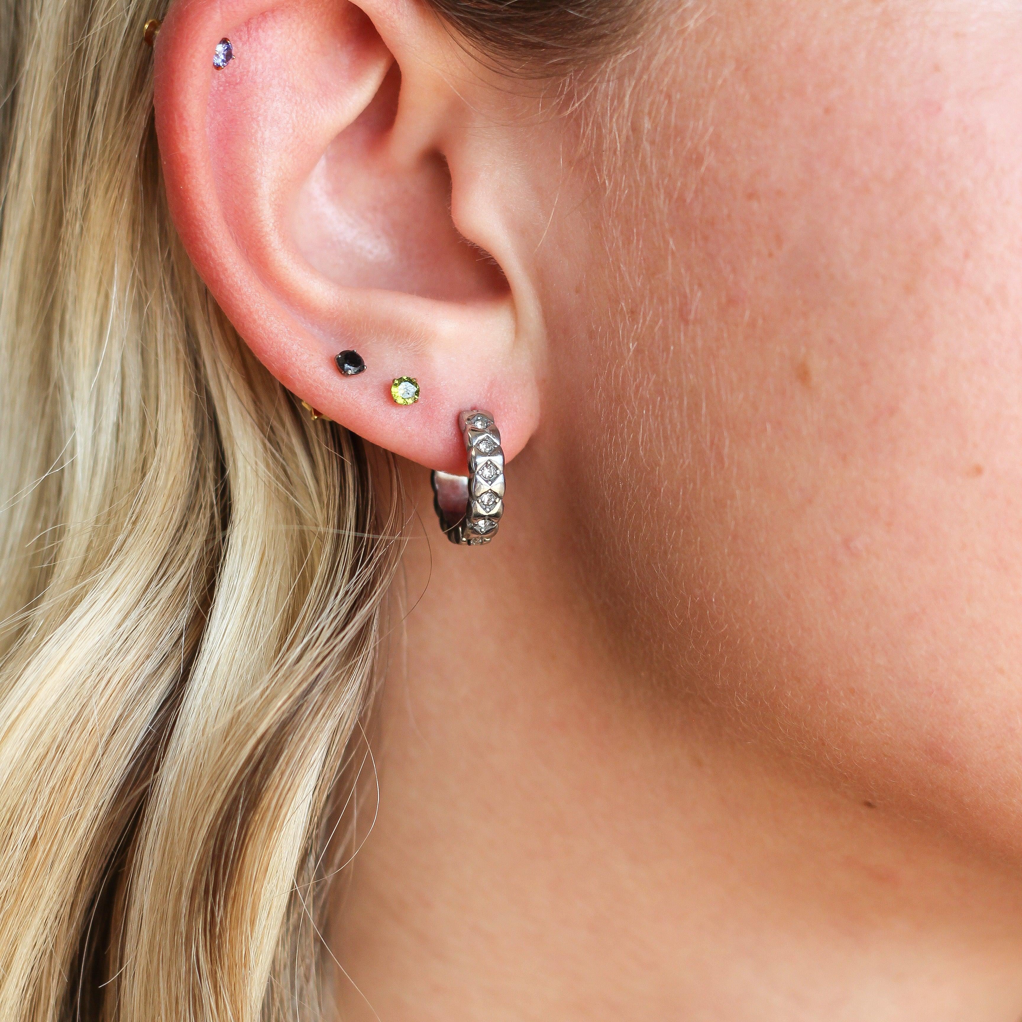 Black Gem Flat Back Stud