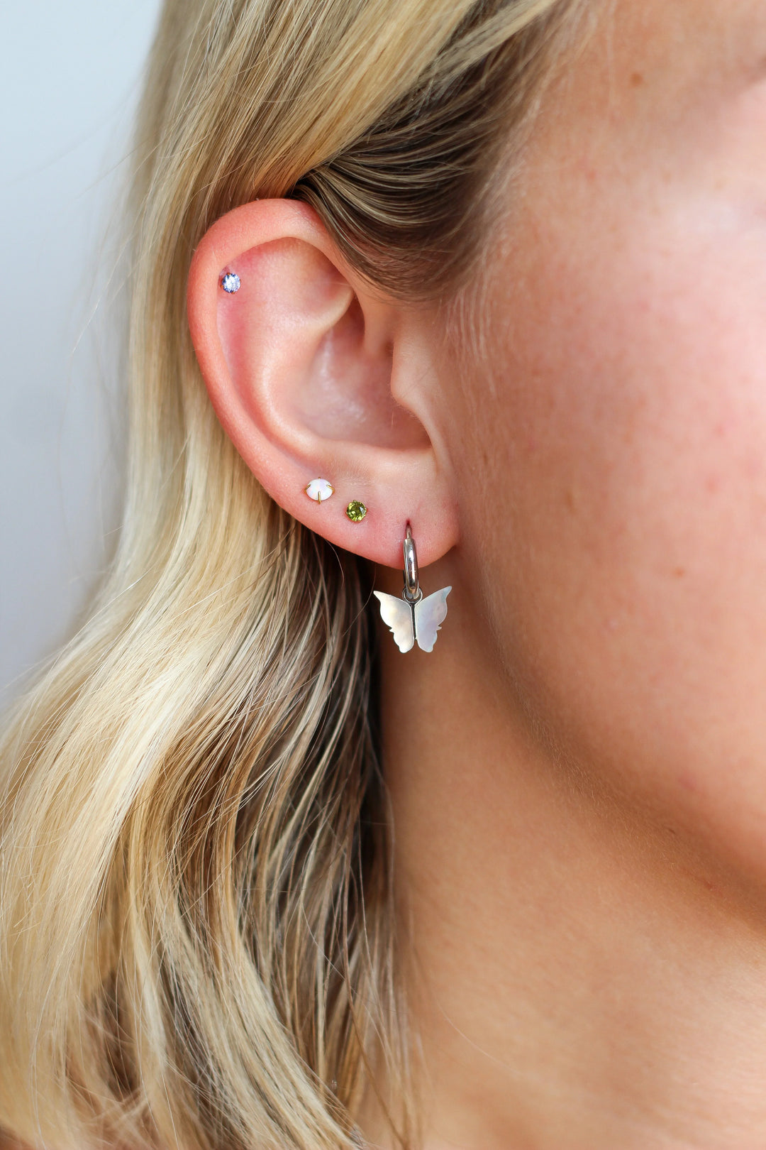 Butterfly Charm Hoops