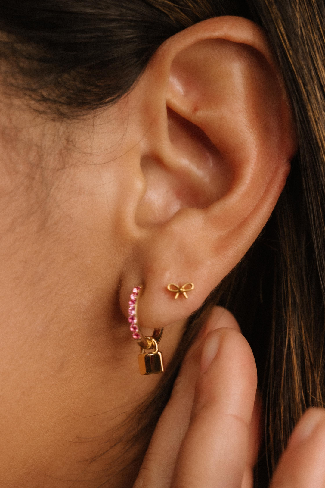 Mini Padlock Hoop Charm