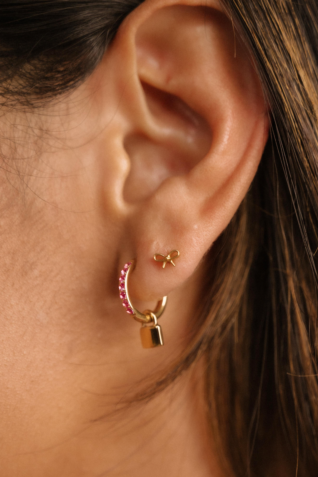 Mini Padlock Hoop Charm