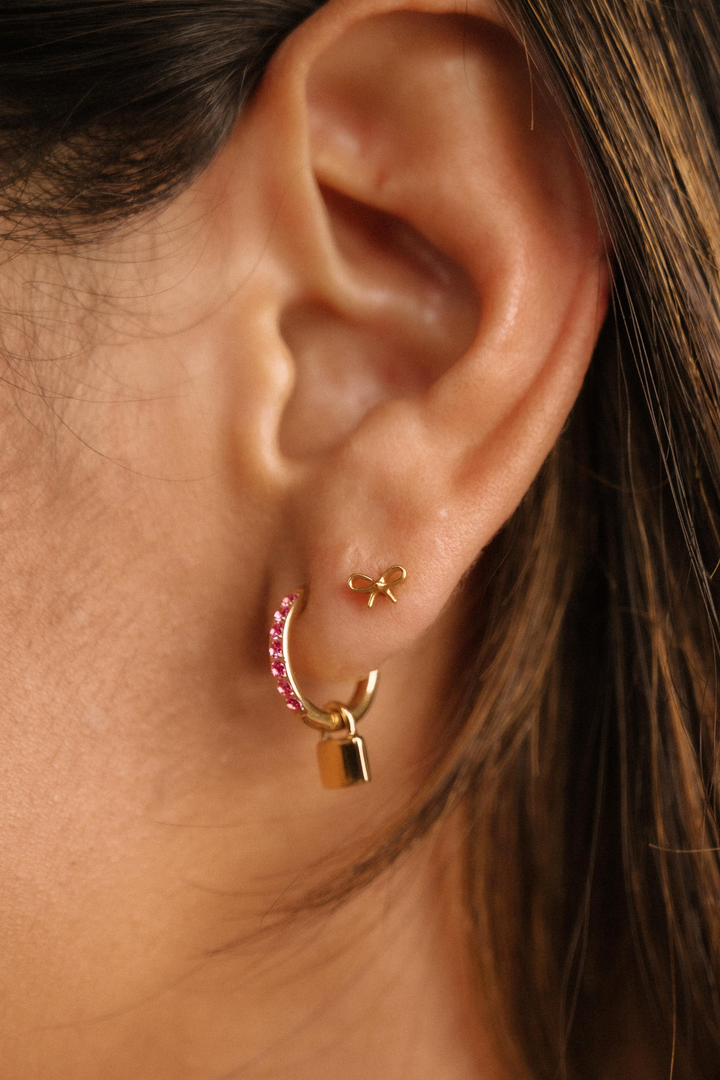 Mini Padlock Hoop Charm