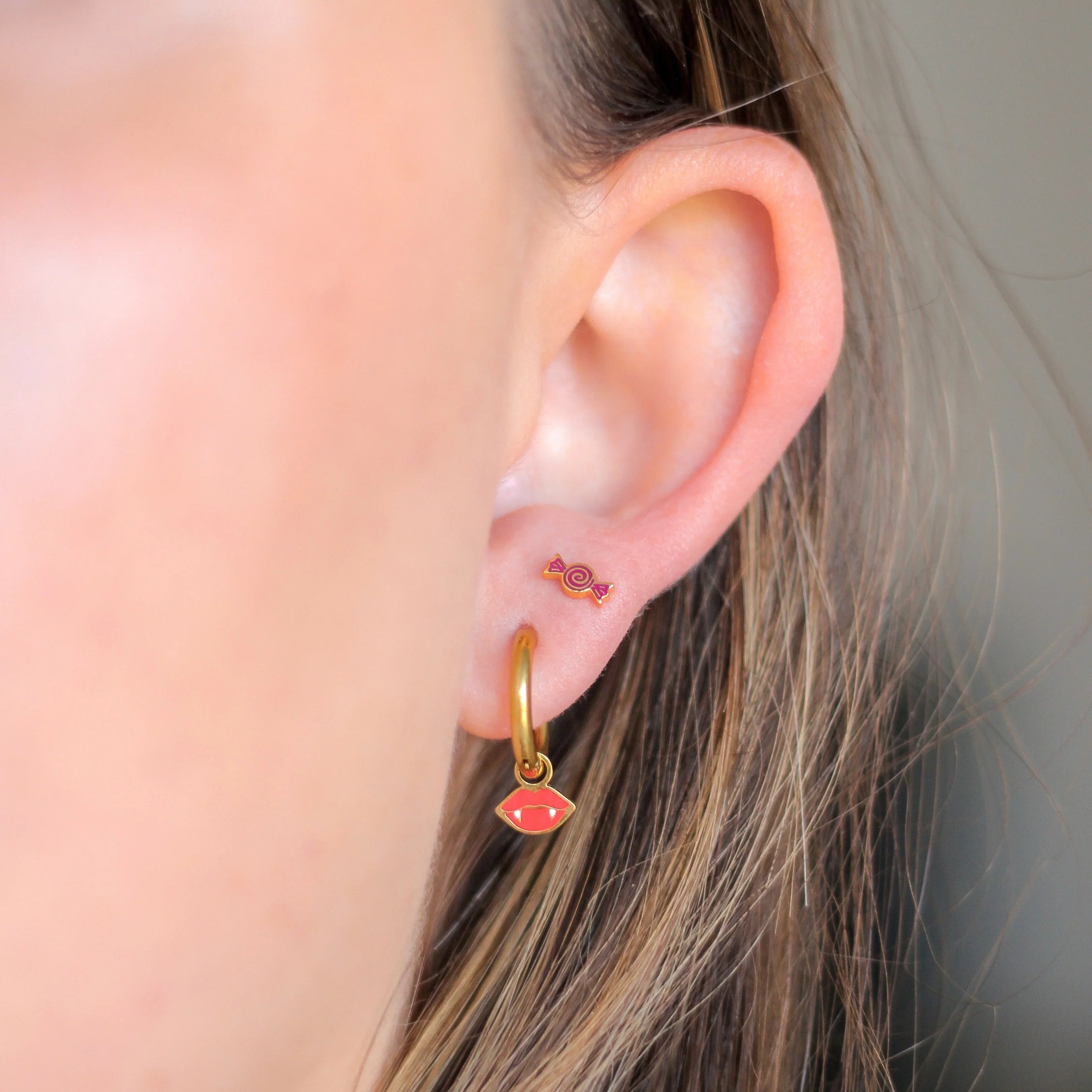 Candy Cutie Enamel Flat Back Stud