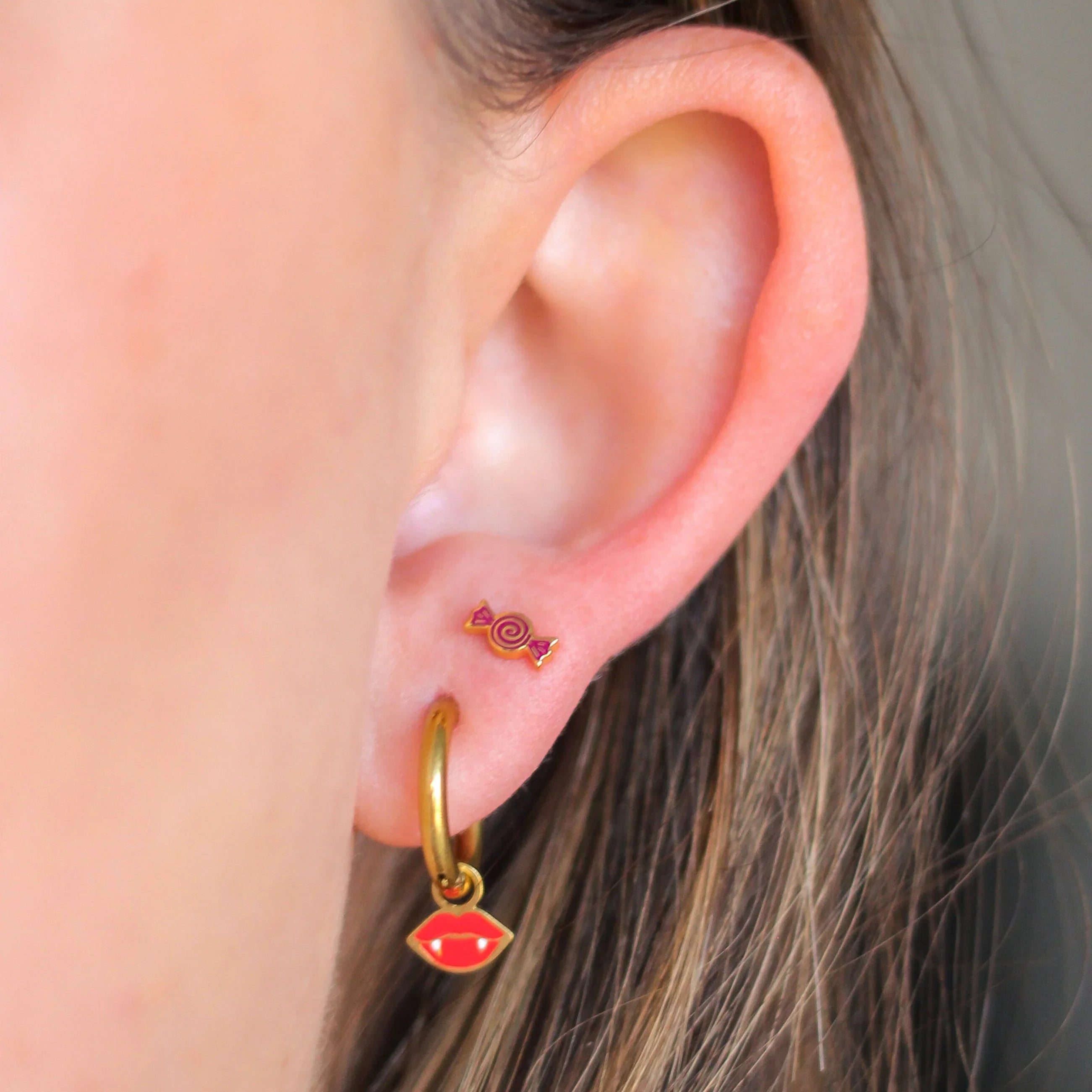 Candy Cutie Enamel Flat Back Stud