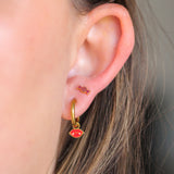 Vampire Lips Enamel Hoop Charm