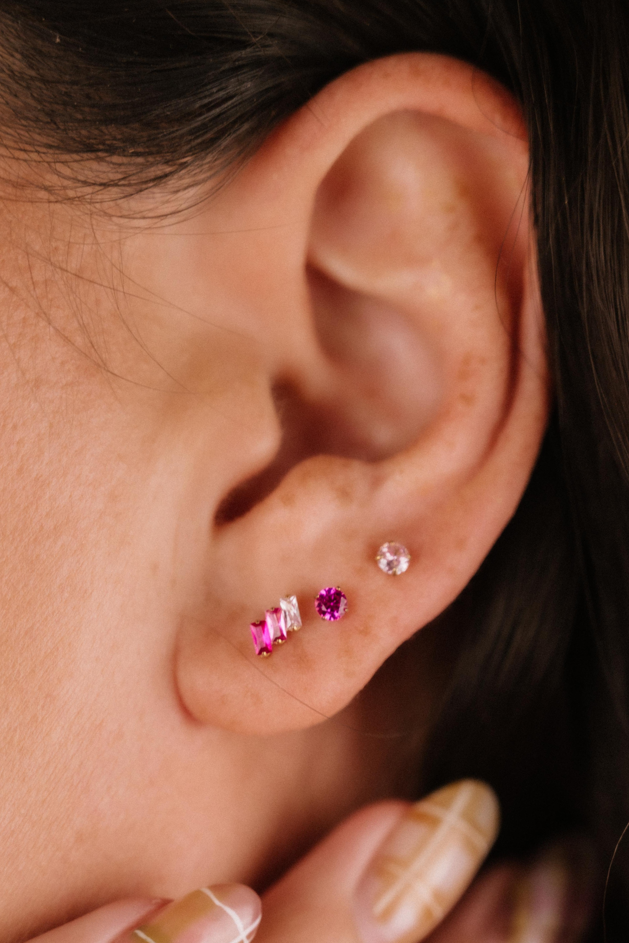 Drift Flat Back Stud - Pink