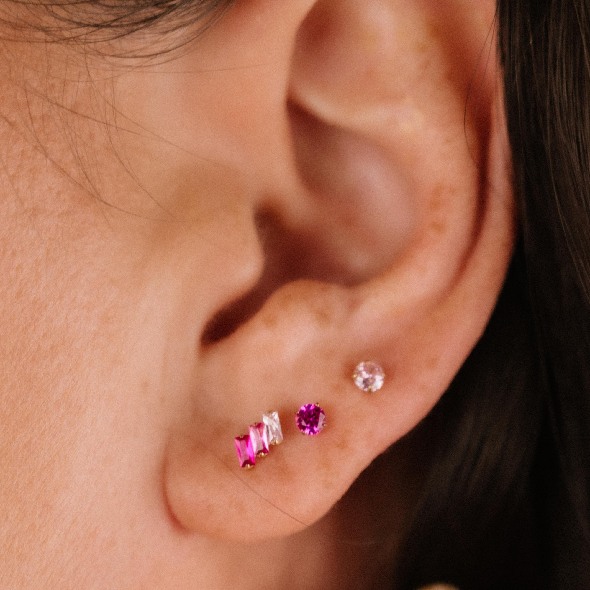 Drift Flat Back Stud - Pink