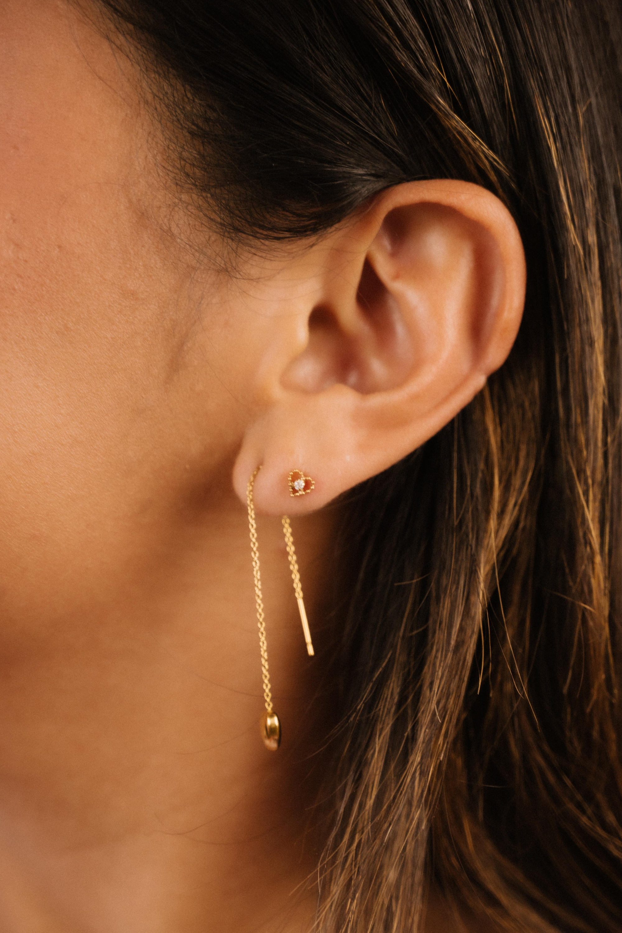 Frosted Heart Flat Back Stud