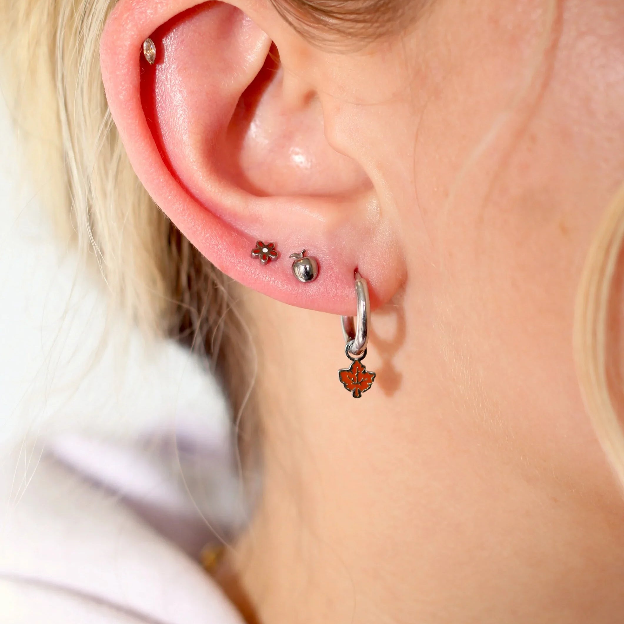 Polished Apple Flat Back Stud