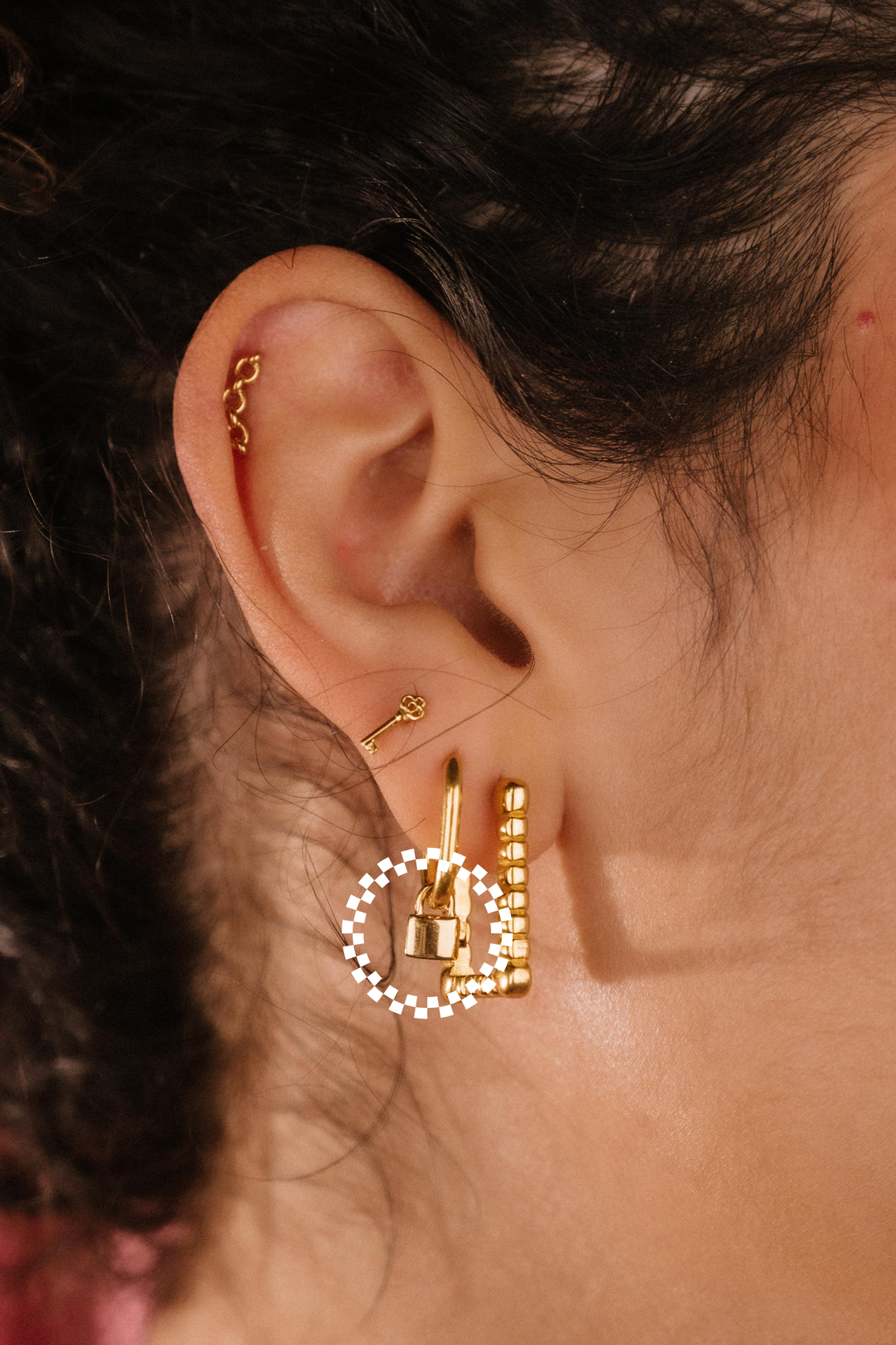 Mini Padlock Hoop Charm