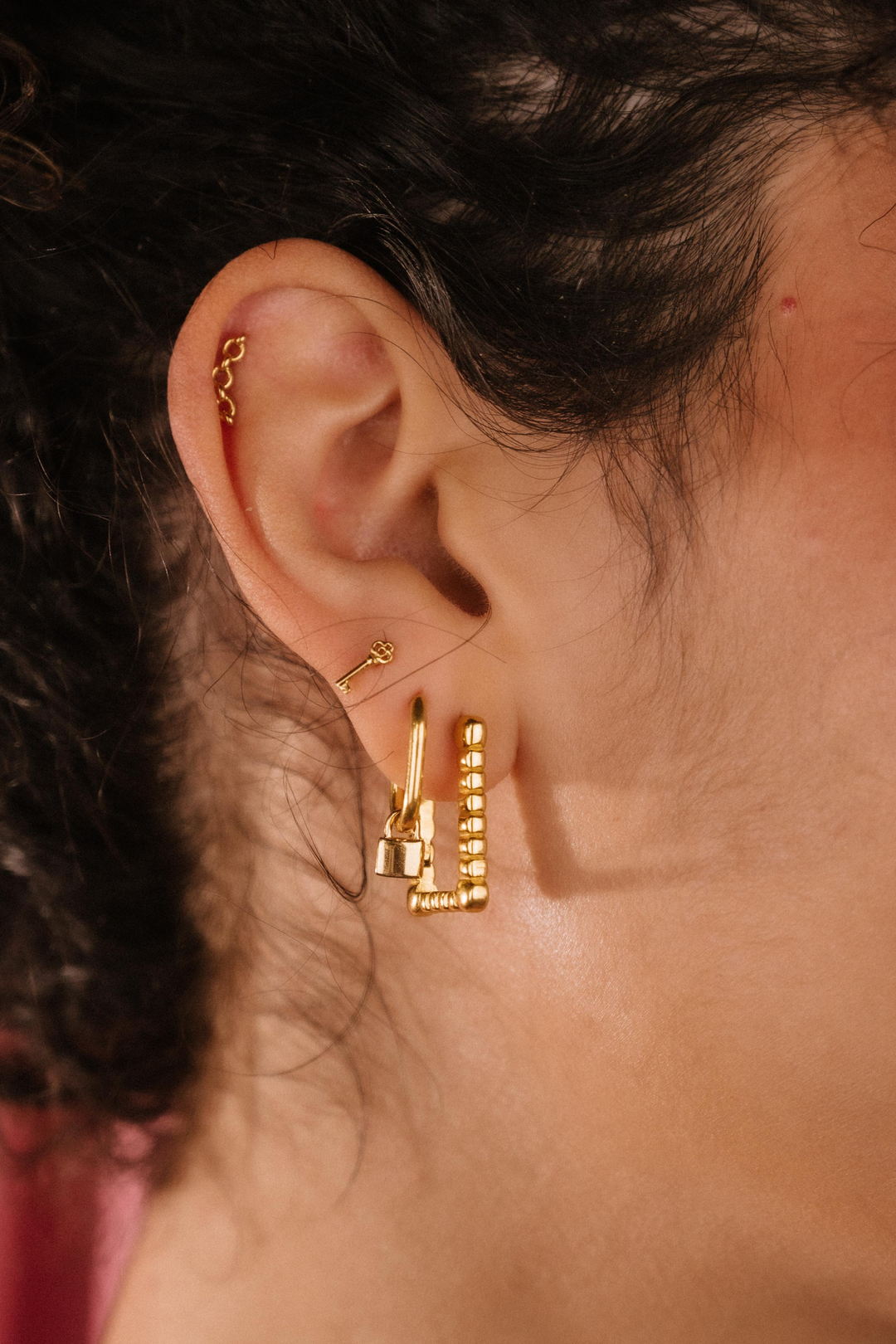 Mini Padlock Hoop Charm