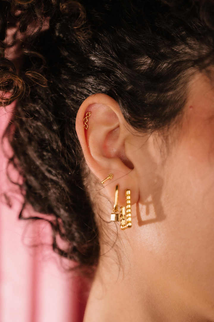 Mini Padlock Hoop Charm