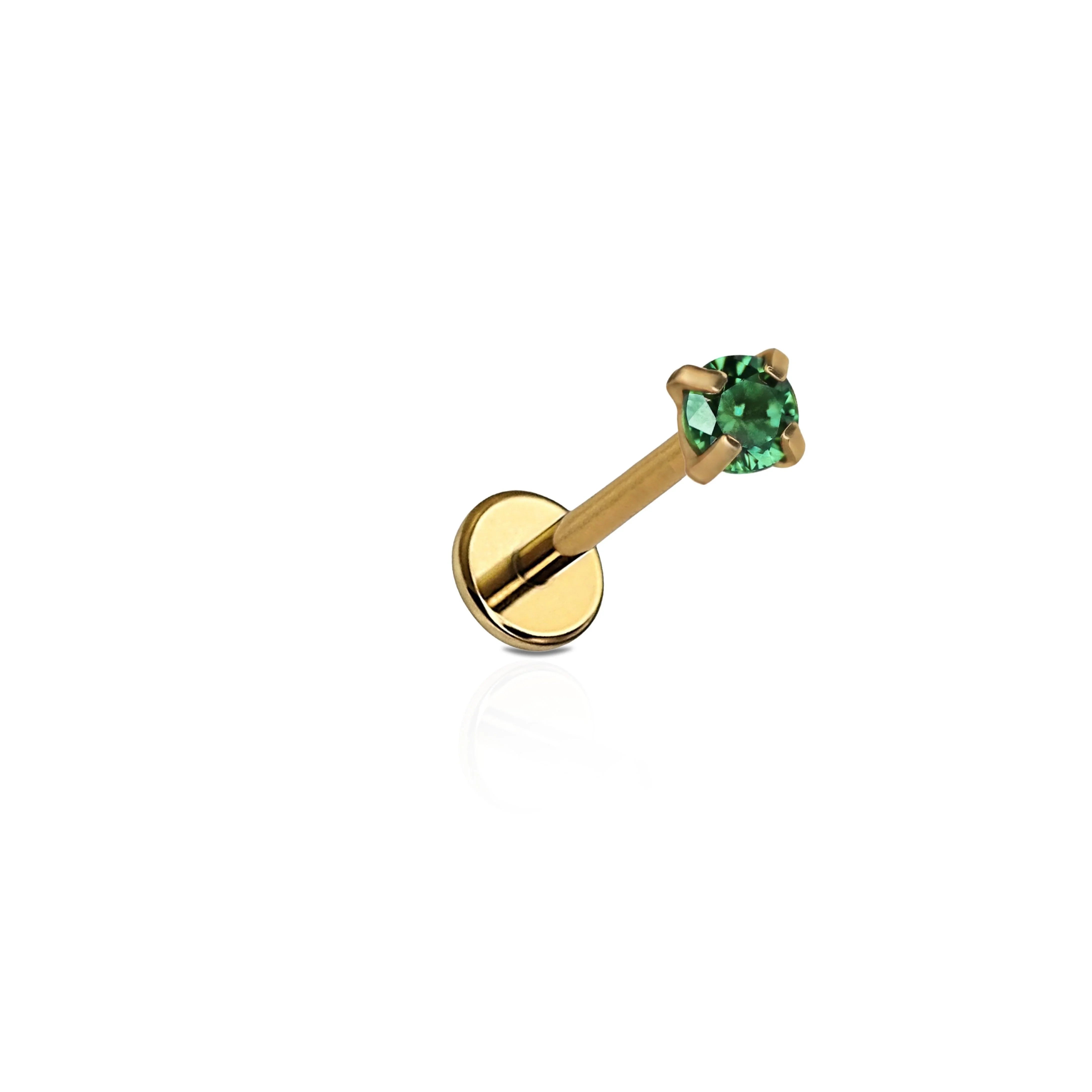 Micro Emerald Gem Flat Back Stud