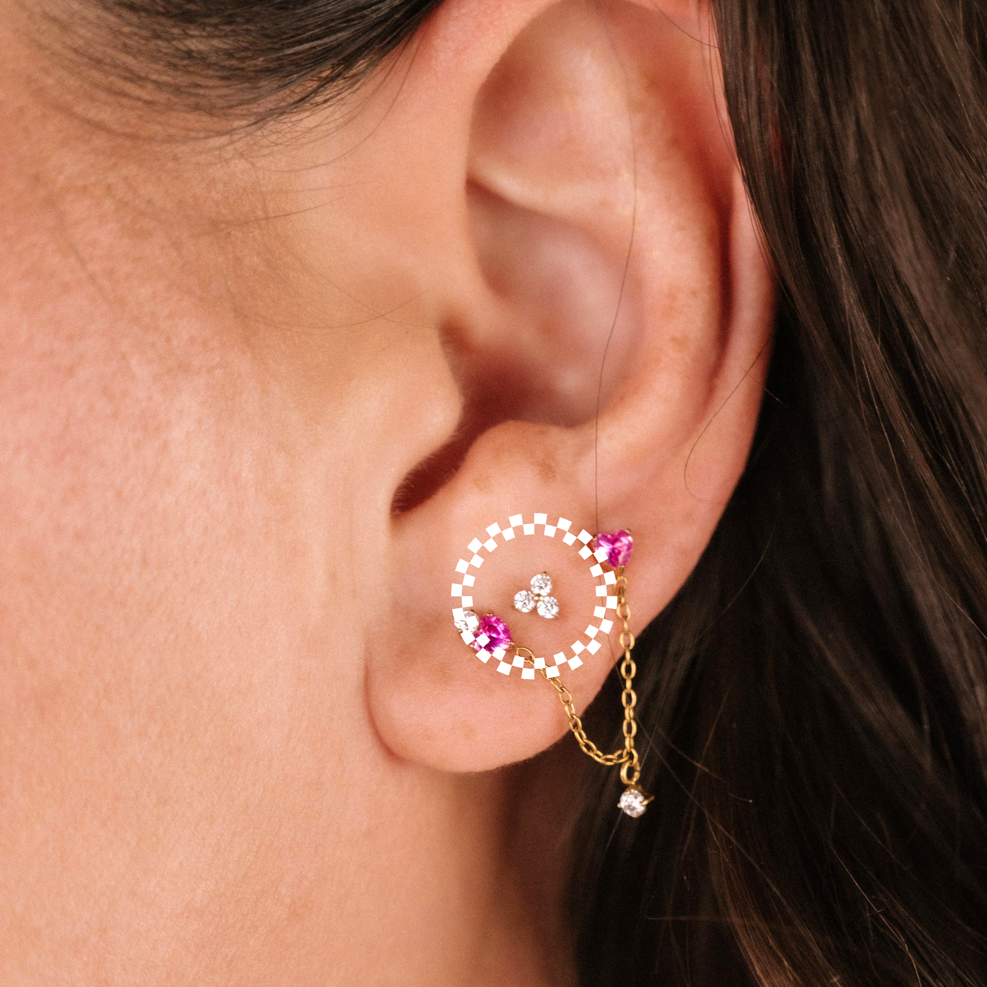 Micro Love Triangle Flat Back Stud