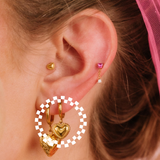 Pillow Heart Charm Hoops