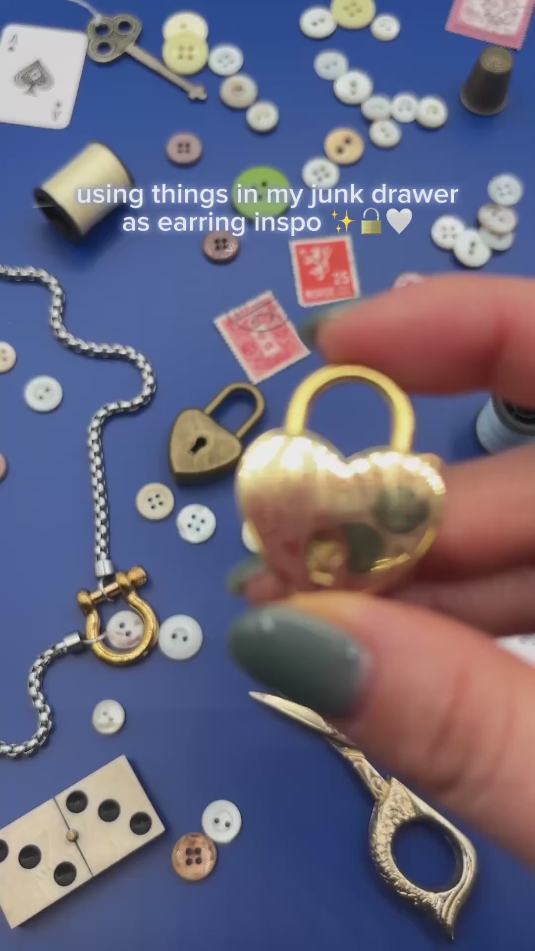 Heart Lock Flat Back Stud