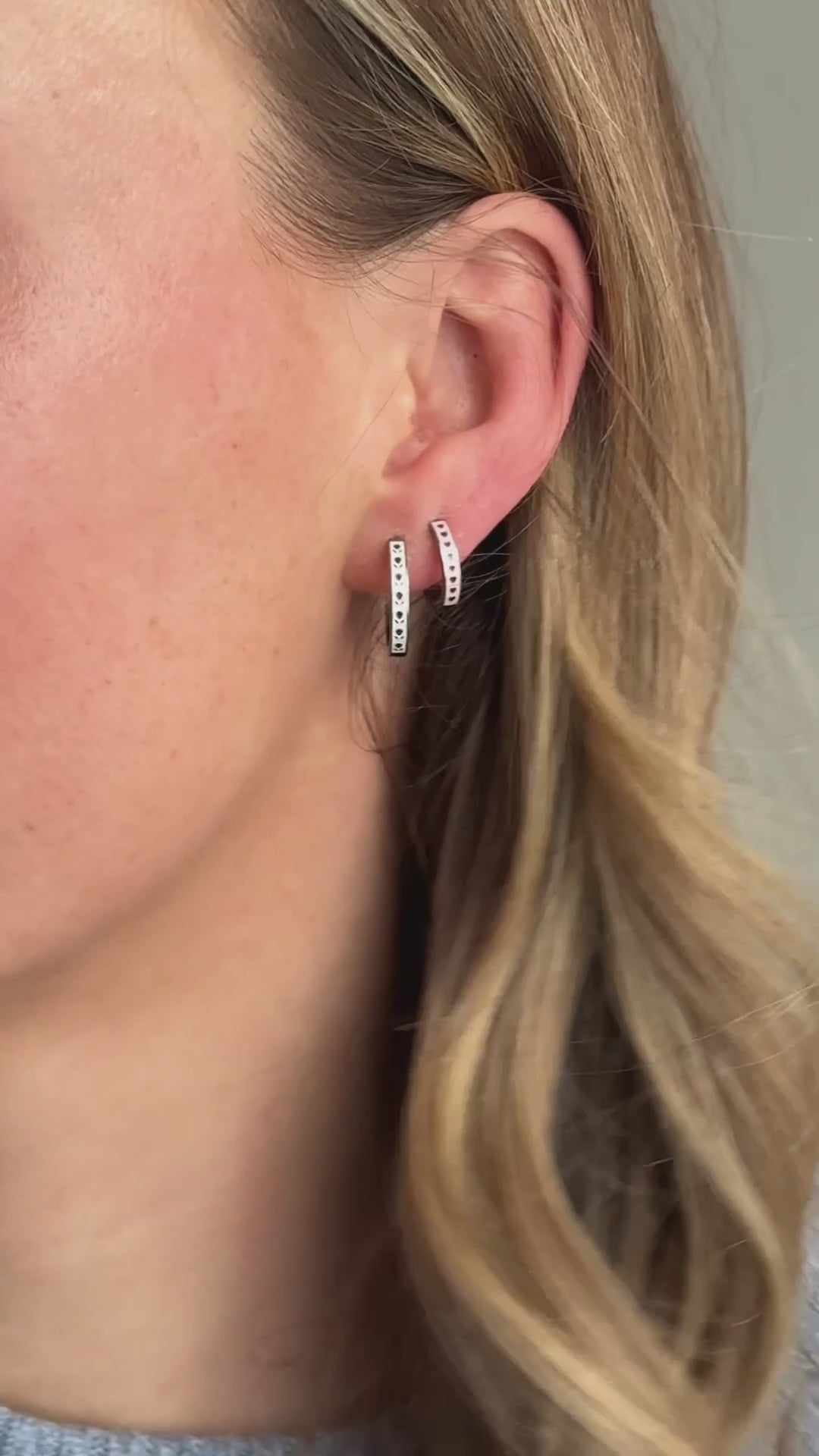 Rose Petal Enamel Hoops