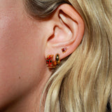 Swirl Titanium Hoops - Cherry Red