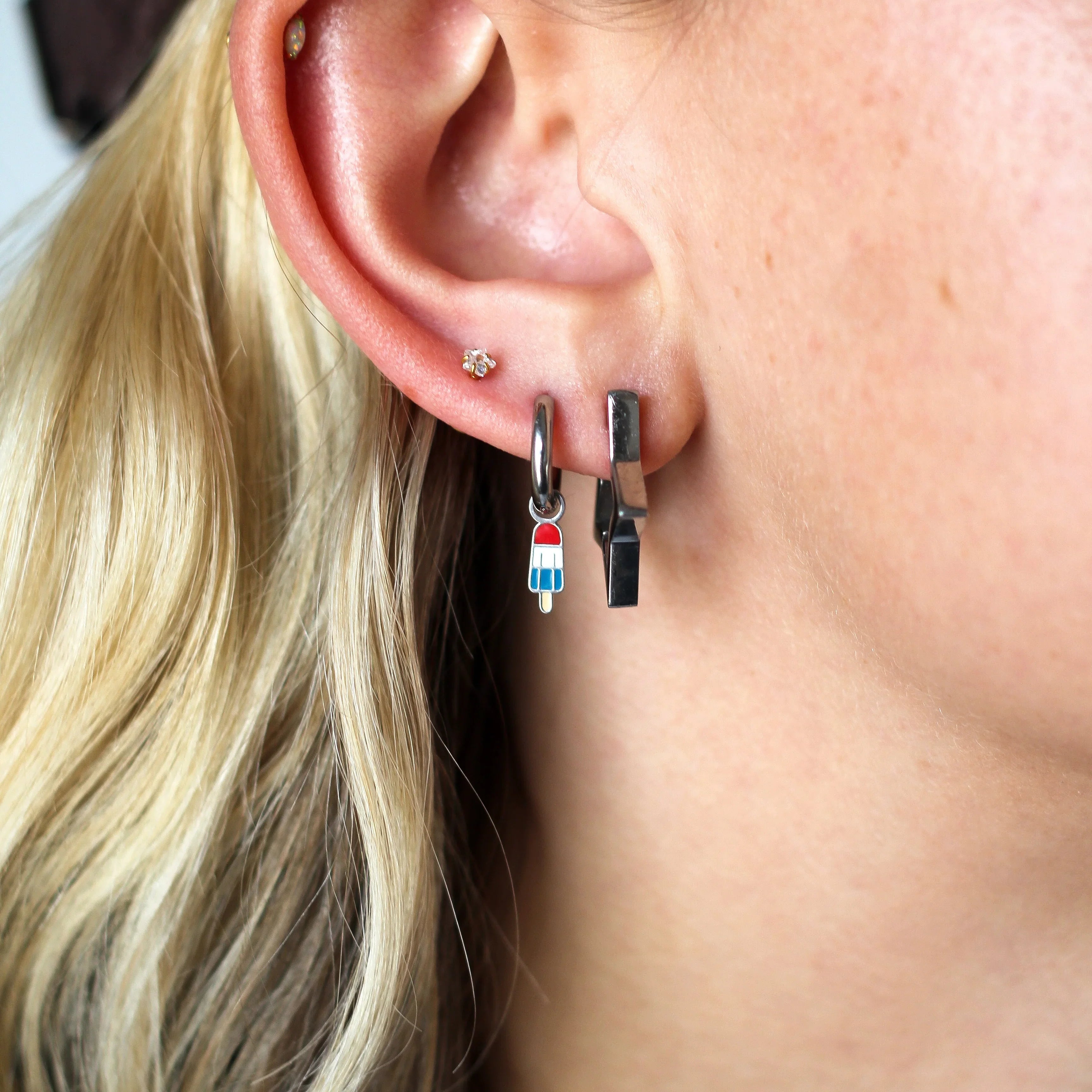 Rocket Pop Enamel Hoop Charm