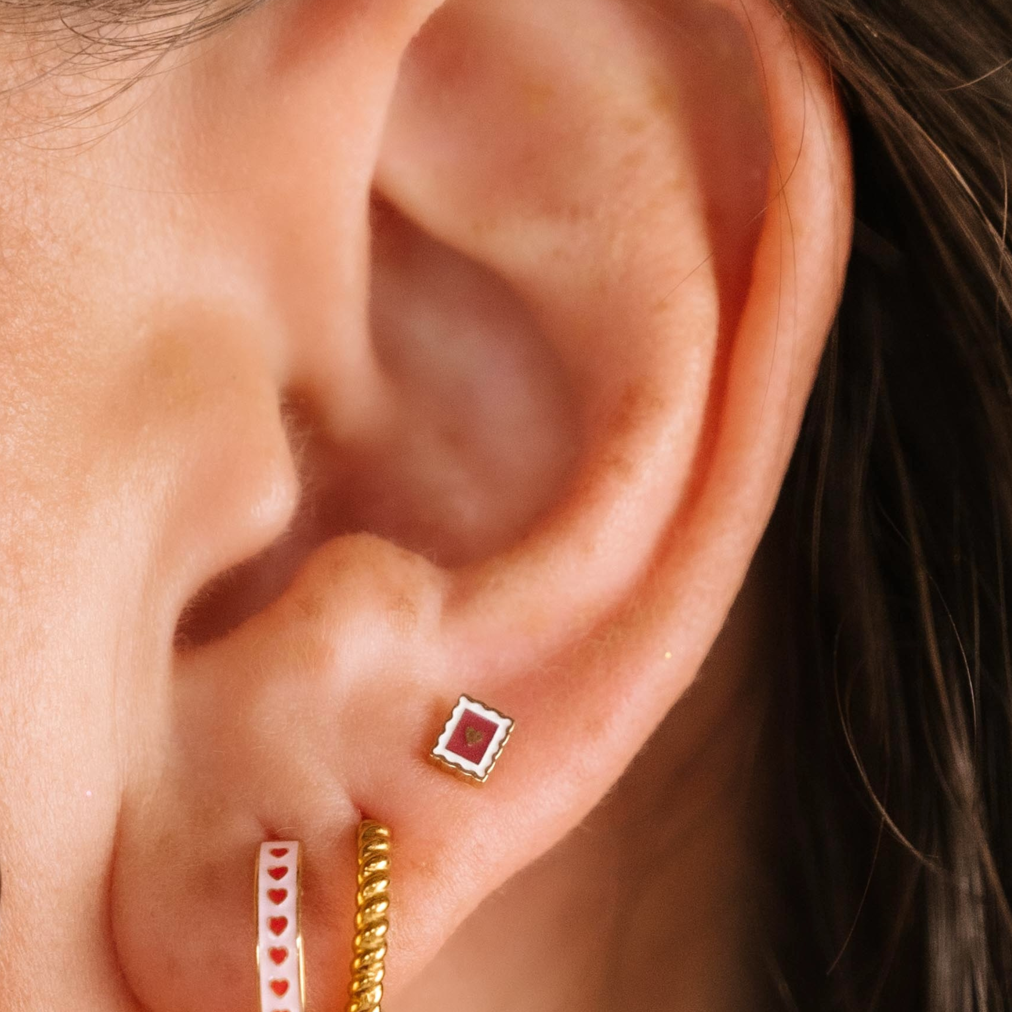 Yours Truly Enamel Flat Back Stud