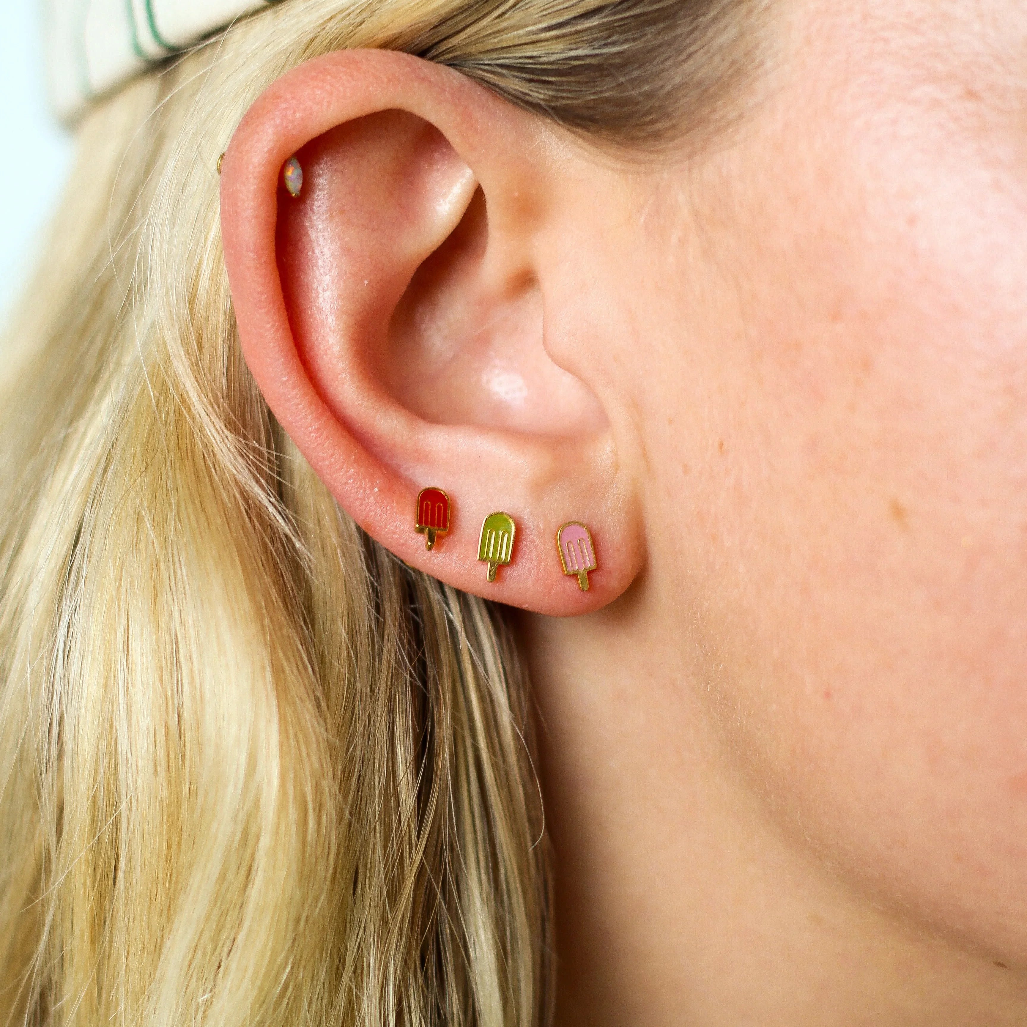 Popsicle Enamel Flat Back Stud