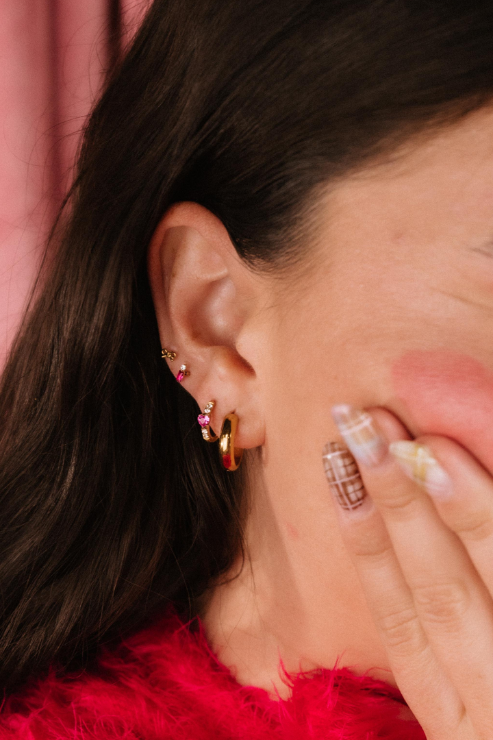 Sweetheart Titanium Hoops - Rose