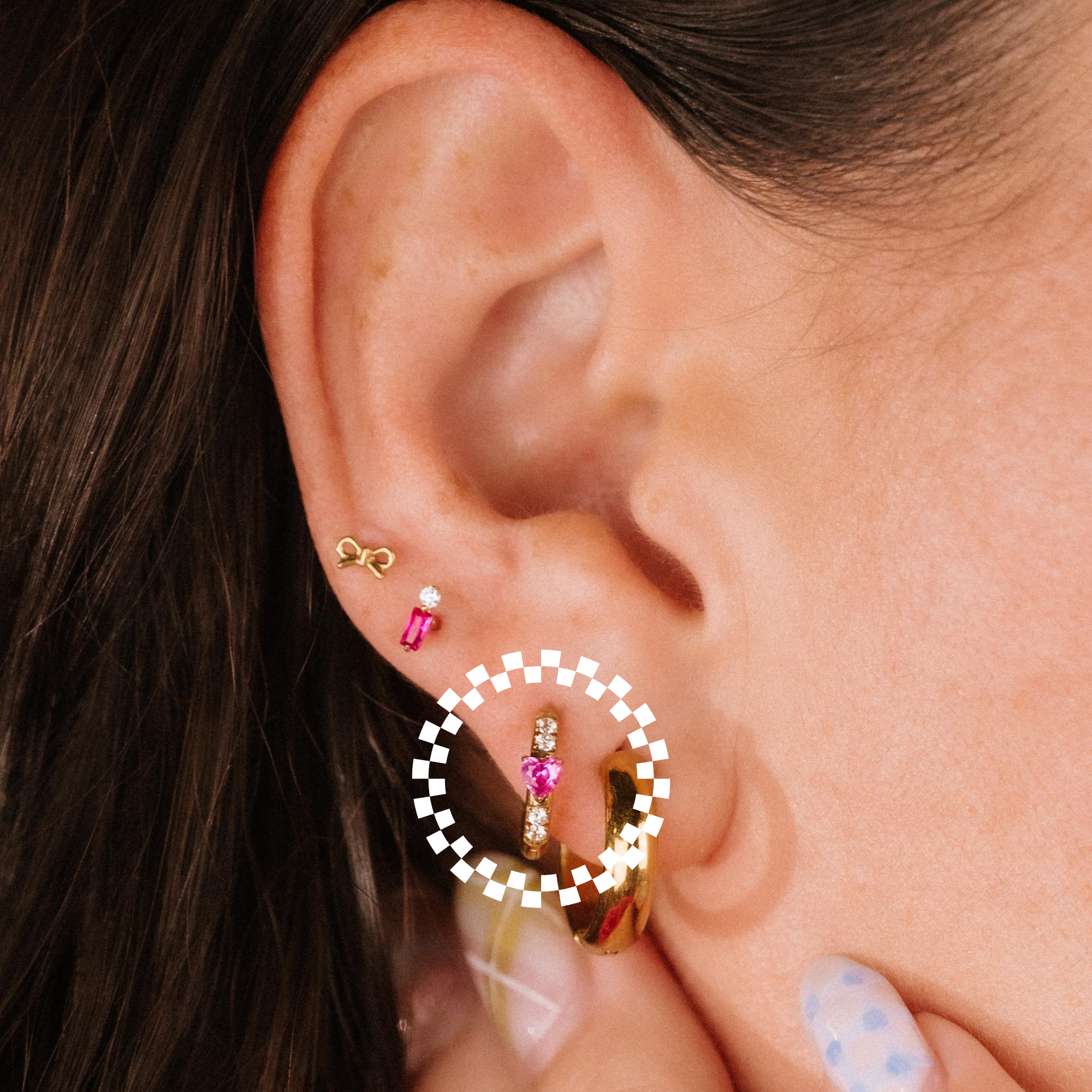Sweetheart Titanium Hoops - Rose