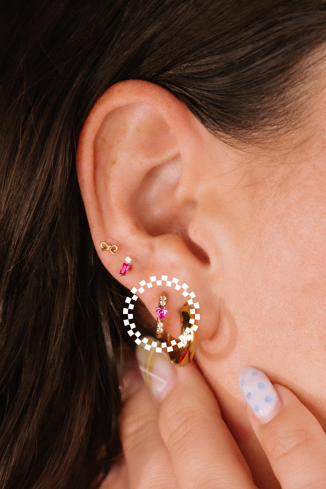 Sweetheart Titanium Hoops - Rose