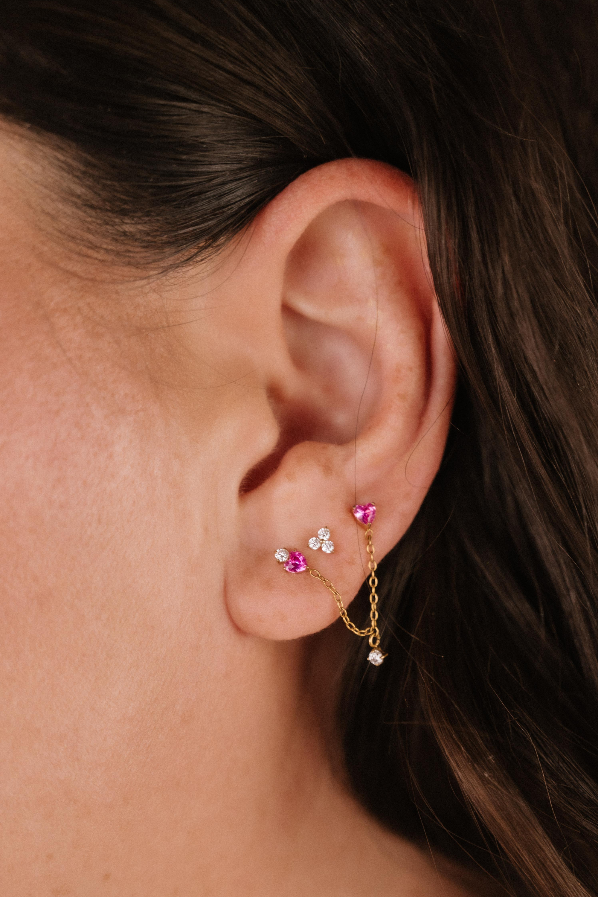 Two of Hearts Flat Back Stud