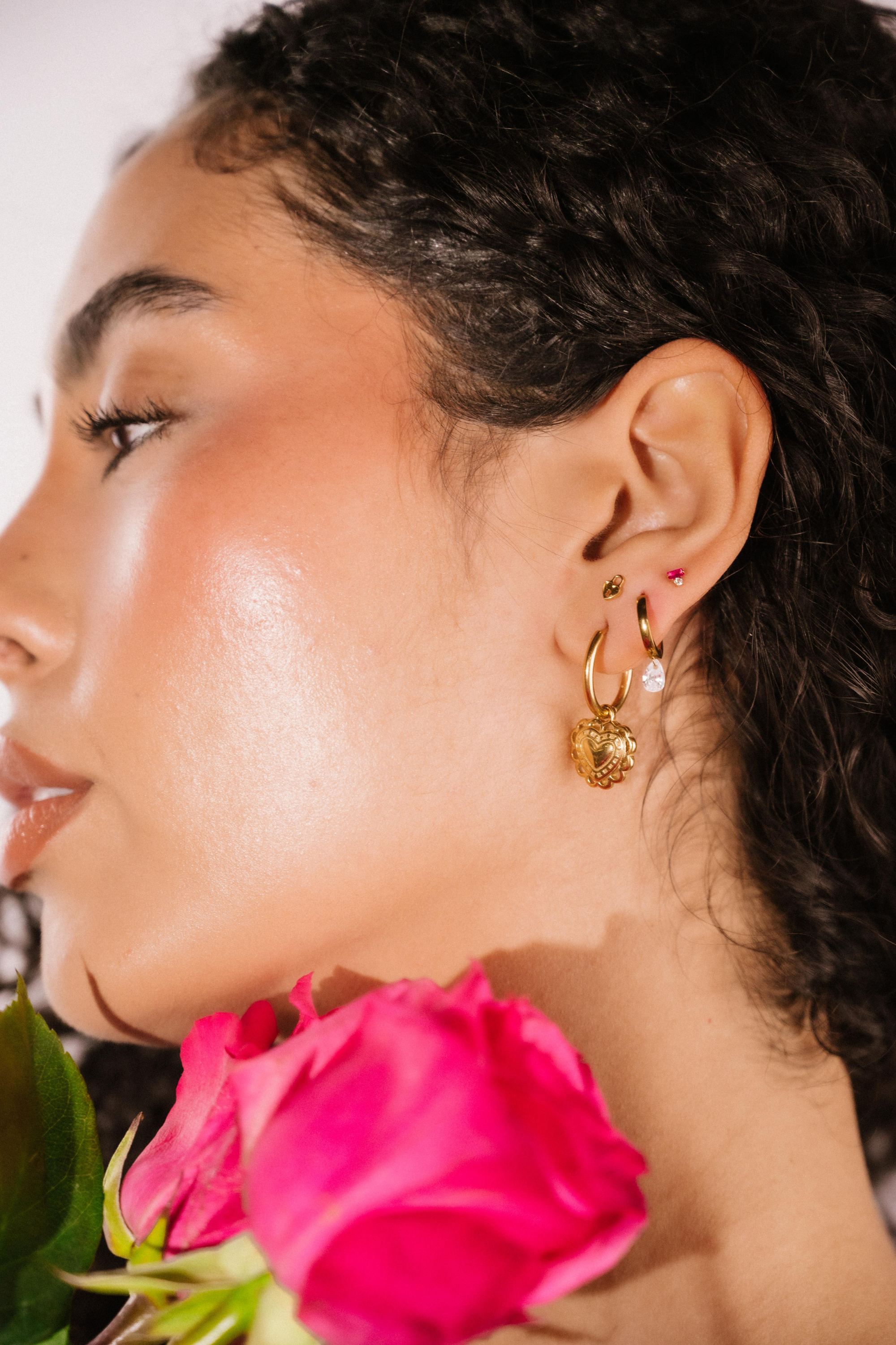 Mira Flat Back Stud - Pink