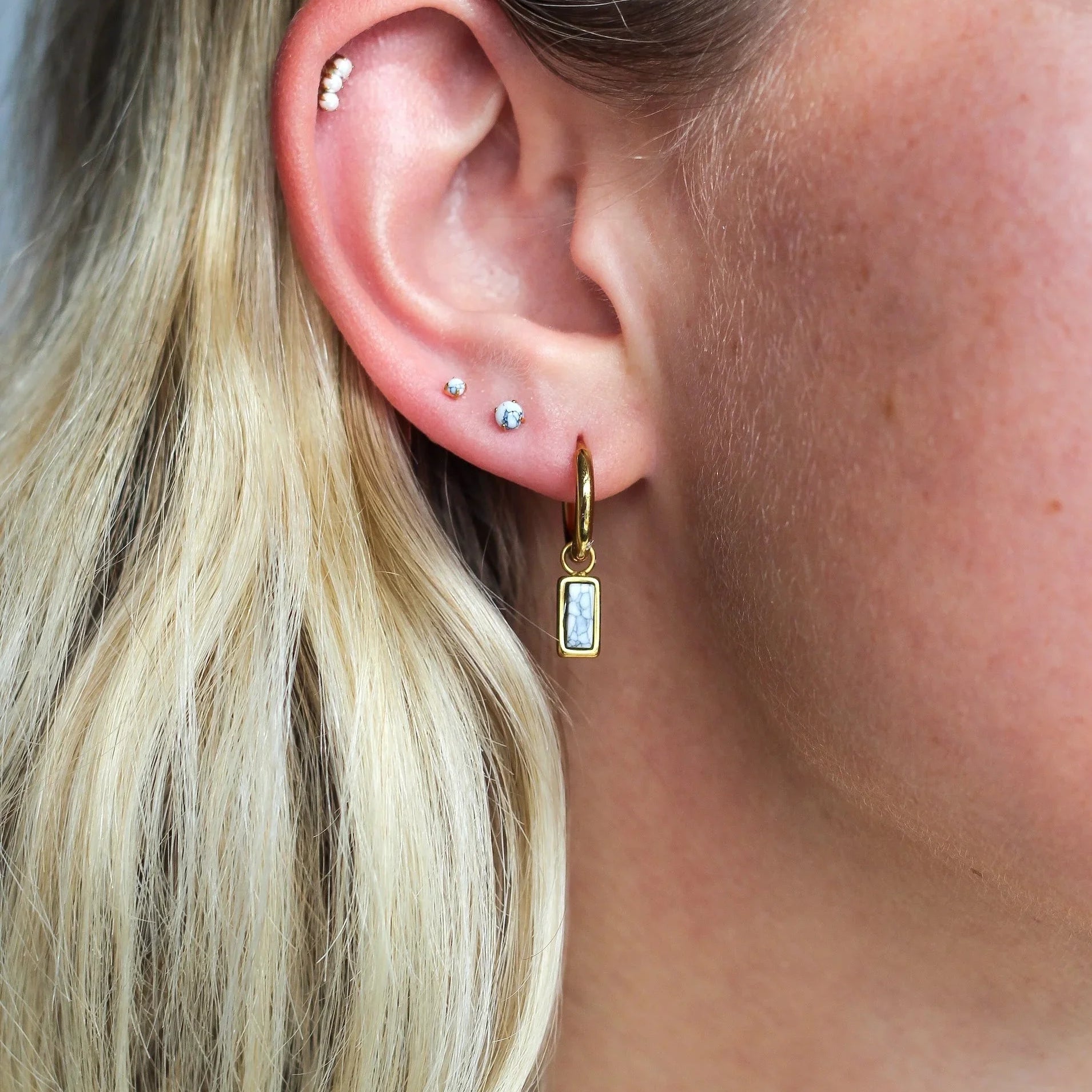Salt Flat Howlite Hoops