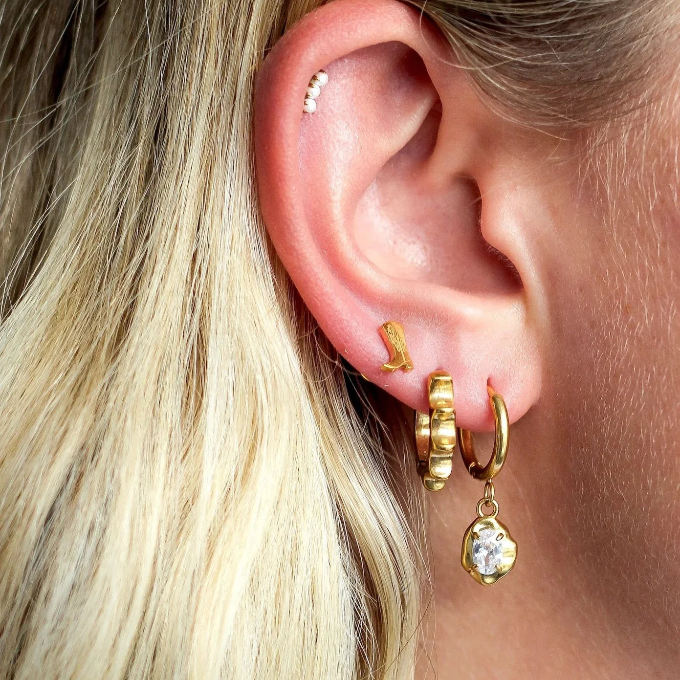Western Boot Flat Back Stud