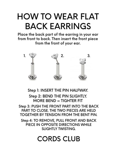 Flat Back Earring Back (Multiple Lengths)