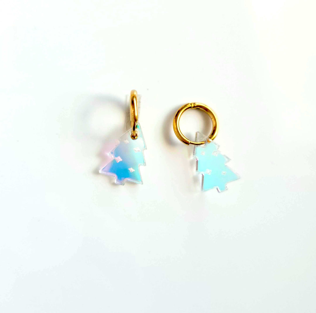 Iridescent Tree Hoops