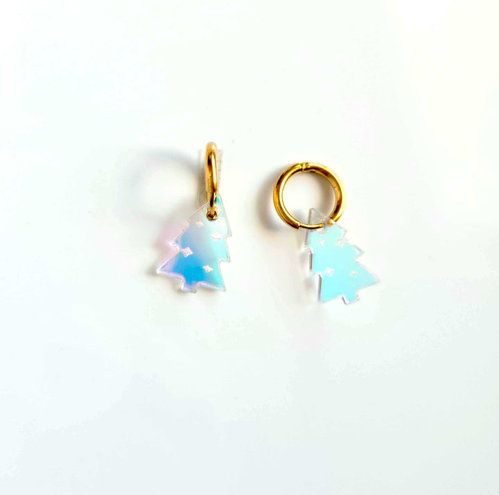 Iridescent Tree Hoops
