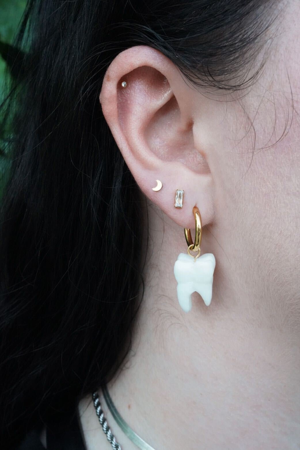 Tooth Charm Hoops