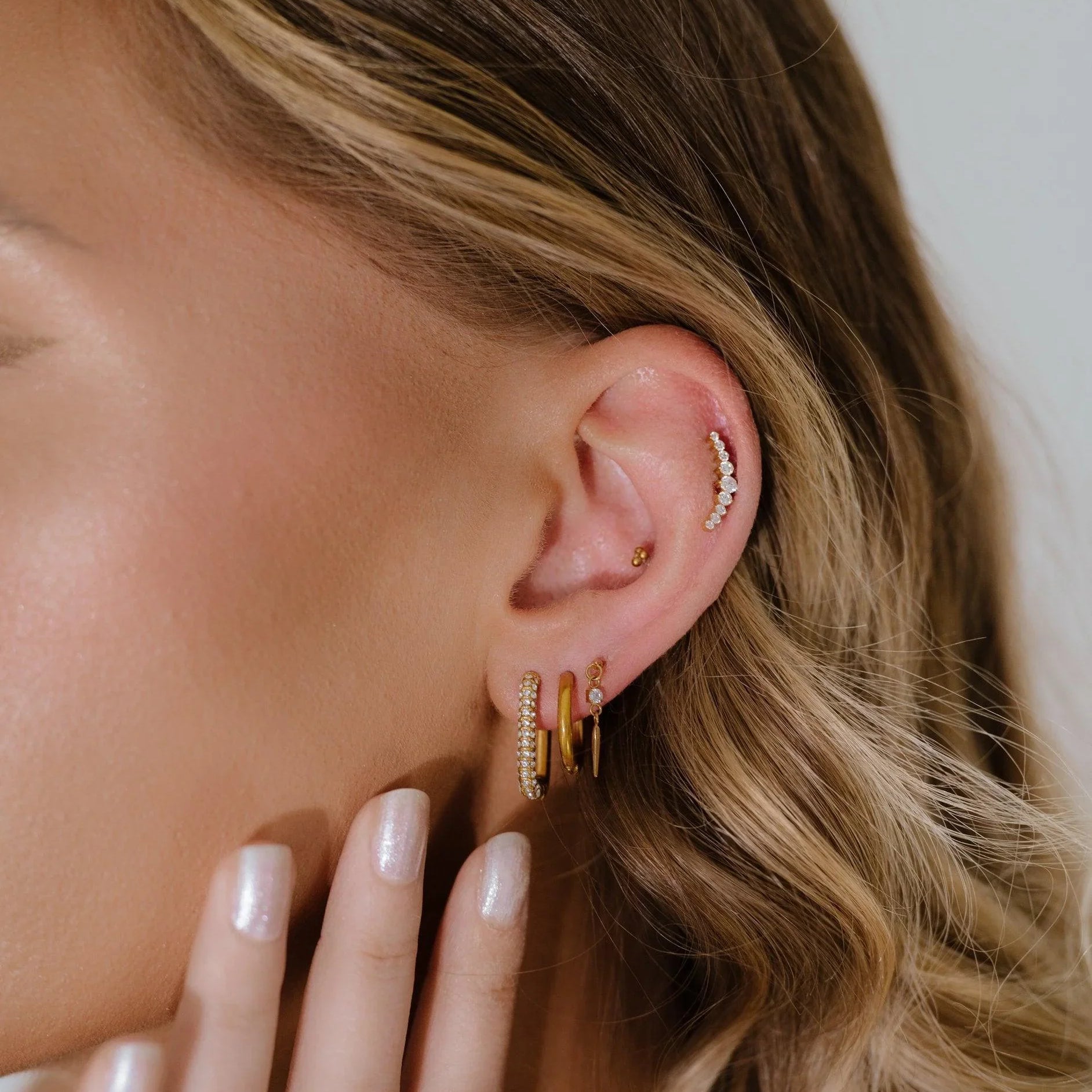 Crystal Ear Climber Flat Back Stud