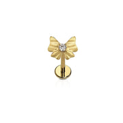 Sweetheart Bow Flat Back Stud